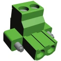 TE Connectivity Buchanan Series Pluggable Terminal Block 2-Contact 5 mm Pitch 1 Row 15A 300V AC Polyamide Housing 796858-2