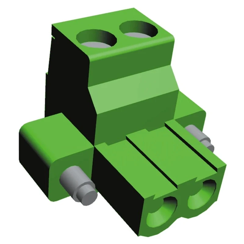 TE Connectivity Buchanan Series Pluggable Terminal Block 2-Contact 5 mm Pitch 1 Row 15A 300V AC Polyamide Housing 796858-2