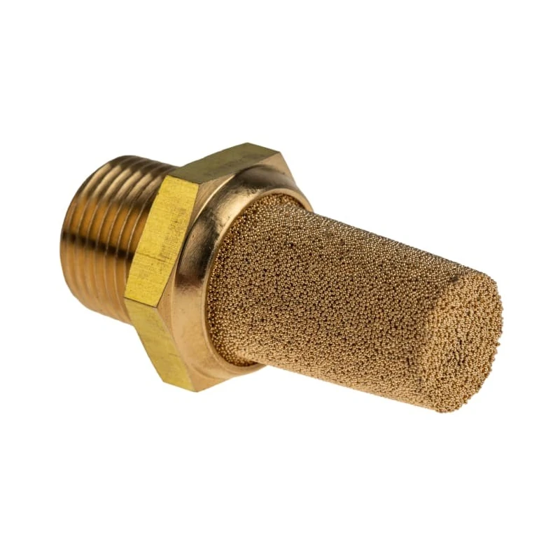 Norgren Brass Pneumatic Silencer ISO 3/8 Threaded R Male 10 bar 80°C T40B3800