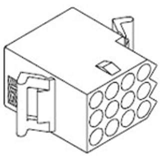 Molex Standard .093" Female Connector Housing 12 Way 3 Row 5.03 mm Pitch Nylon Cable Mount 03-09-1126