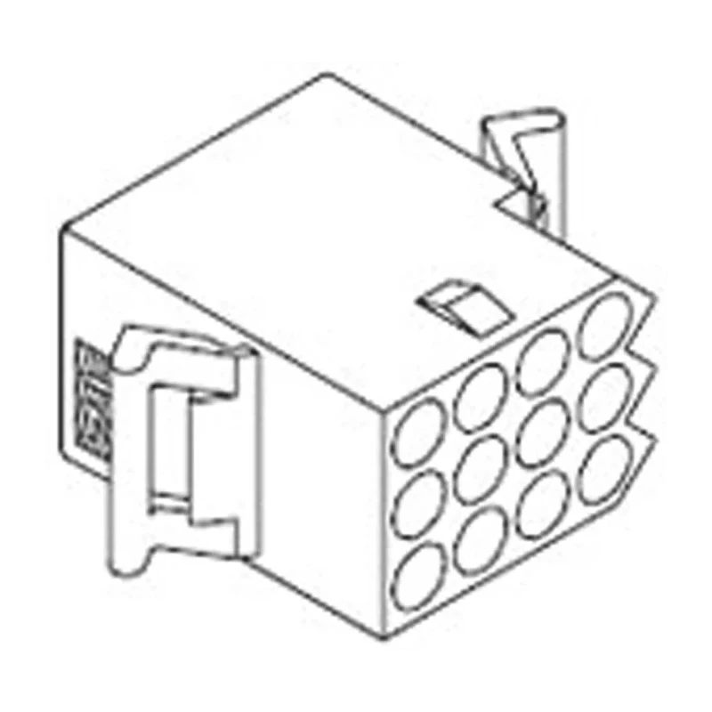 Molex Standard .093" Female Connector Housing 12 Way 3 Row 5.03 mm Pitch Nylon Cable Mount 03-09-1126
