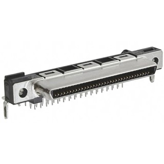 TE Connectivity Champ Series Right Angle Through Hole PCB Socket, 68-Contact, 2 Row, 1.6 mm Pitch Solder 5796055-2