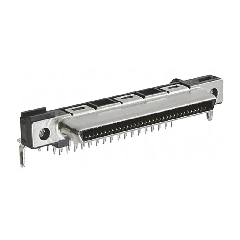 TE Connectivity Champ Series Right Angle Through Hole PCB Socket, 68-Contact, 2 Row, 1.6 mm Pitch Solder 5796055-2