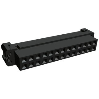 TE Connectivity 26-Way Shrouded IDC Connector Female Cable Mount Right Angle AMP-LATCH 2-111626-7