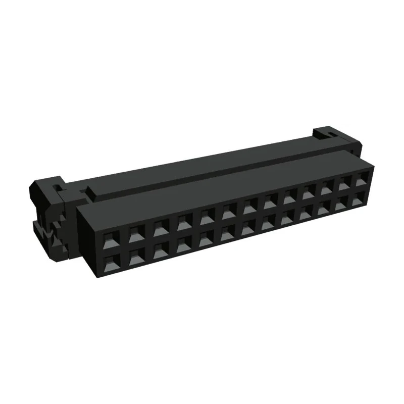 TE Connectivity 26-Way Shrouded IDC Connector Female Cable Mount Right Angle AMP-LATCH 2-111626-7