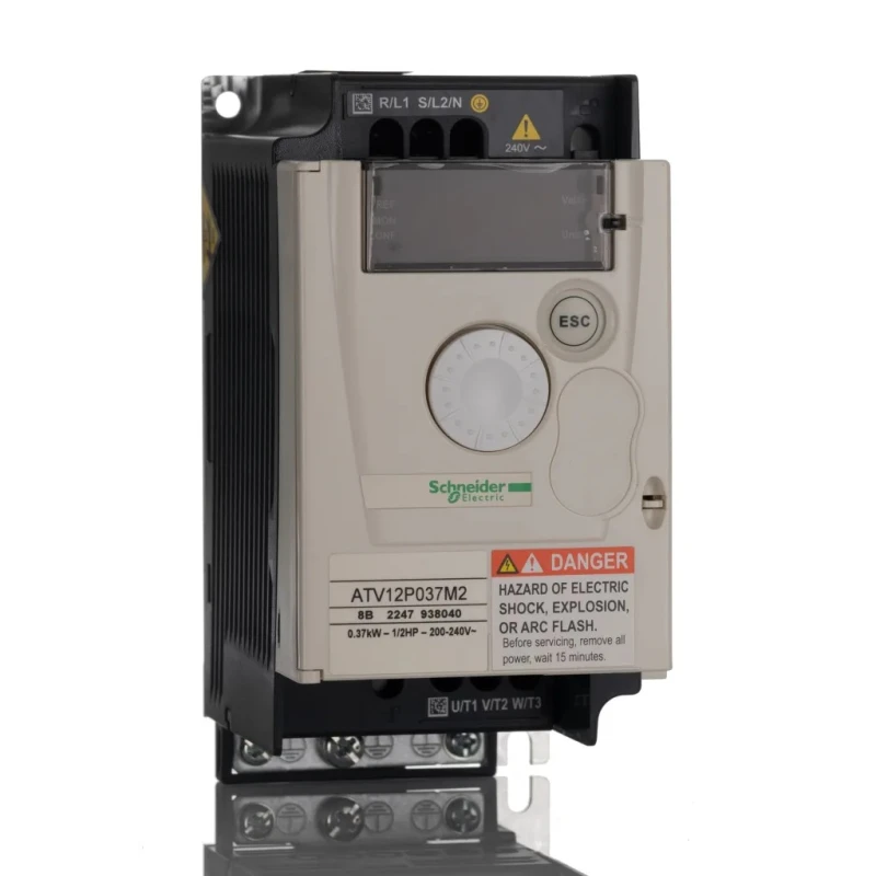 Schneider Electric Inverter Drive Variable Speed for Asynchronous Motor 230V AC 370W 2.4A 1 Phase ATV12P037M2