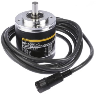 Omron E6F Series Absolute Encoder 24V DC, 360 PPR, NPN Open Collector Signal, Solid 10mm Shaft E6F-AG5C-C 360 2M