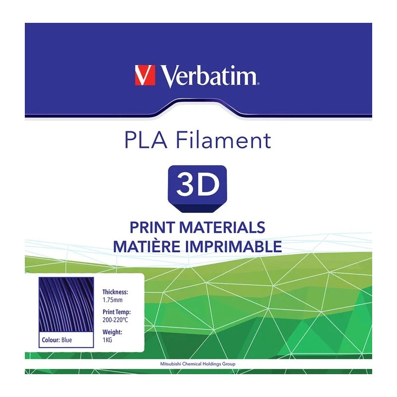 Verbatim 1.75 mm Blue Polylactic Acid (PLA) 3D Printer Filament 1 kg 55322