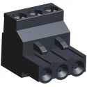 TE Connectivity Buchanan Series Pluggable Terminal Block 3-Contact 5.08 mm Pitch 1 Row 300V Black Polyamide 15A 796635-3