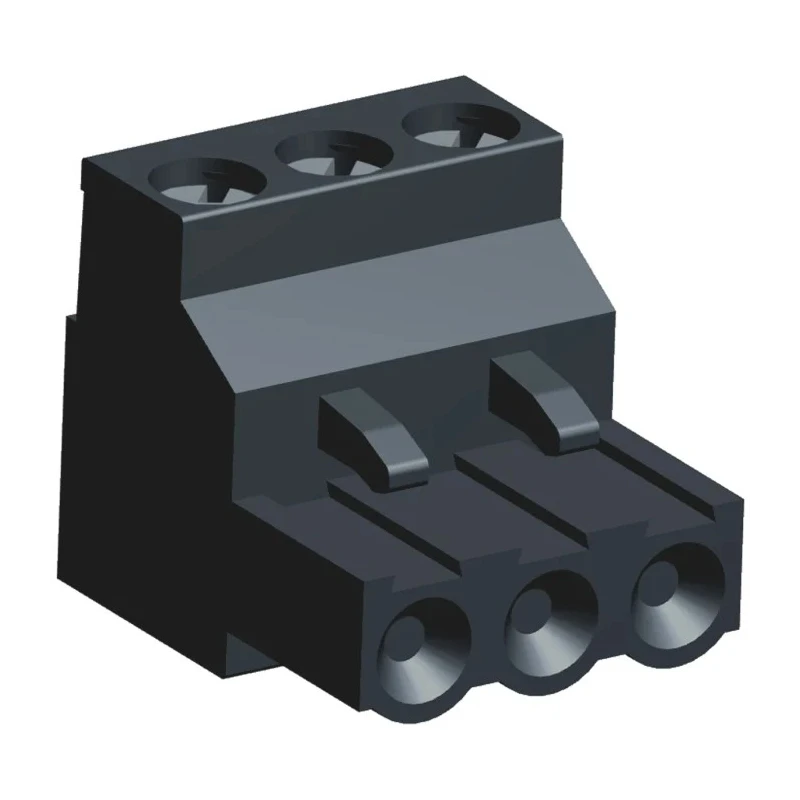 TE Connectivity Buchanan Series Pluggable Terminal Block 3-Contact 5.08 mm Pitch 1 Row 300V Black Polyamide 15A 796635-3