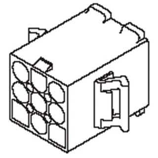 Molex Standard .093" Male Connector Housing 6.7 mm Pitch 6 Way 2 Row Straight 19-09-2069
