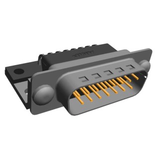 TE Connectivity 15 Way Right Angle Through Hole Male D-Sub Connector with Mounting Screw 5745352-4