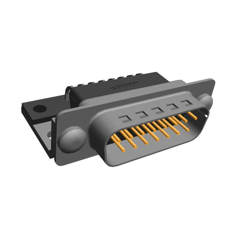 TE Connectivity 15 Way Right Angle Through Hole Male D-Sub Connector with Mounting Screw 5745352-4