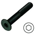 RS PRO Black Steel Hex Socket Countersunk Screw M6 x 50 mm 10.9 Grade Steel 822-9145