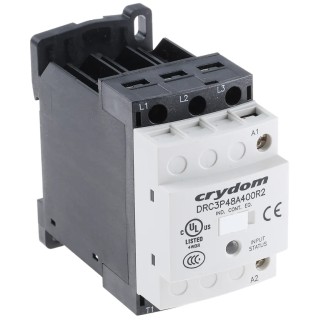 Crydom Solid State Relay DRC Series DIN Rail Mount 7.6 A Load 510 V AC Load 265 V AC Control DRC3P48A400R2