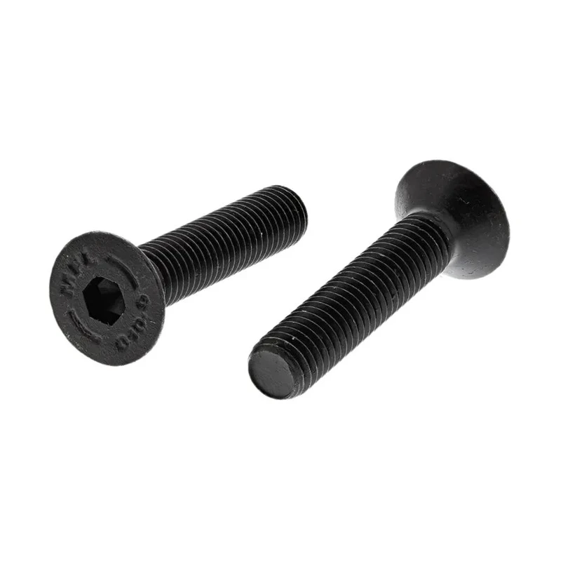 RS PRO Black Steel Hex Socket Countersunk Screw M8 x 40 mm 10.9 Grade Steel 822-9149