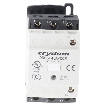Crydom DRC Series Solid State Relay, 4.8 A Load Current, 510 V AC Load Voltage, 265V AC Control Voltage, DIN DRC3P48A400R