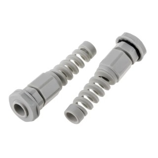 Alpha Wire Grey Polyamide 66 Cable Gland, PG7 Thread, 3.5 mm Min, 6 mm Max, IP68, Nylon Material 822-9571