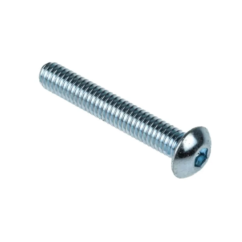 RS PRO Bright Zinc Steel Hex Socket Button Screw M4 x 25 mm 822-9161