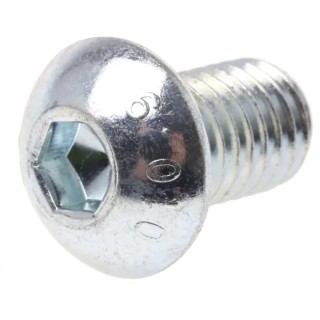 RS PRO Bright Zinc Steel Hex Socket Button Screw M10 x 16 mm 822-9218