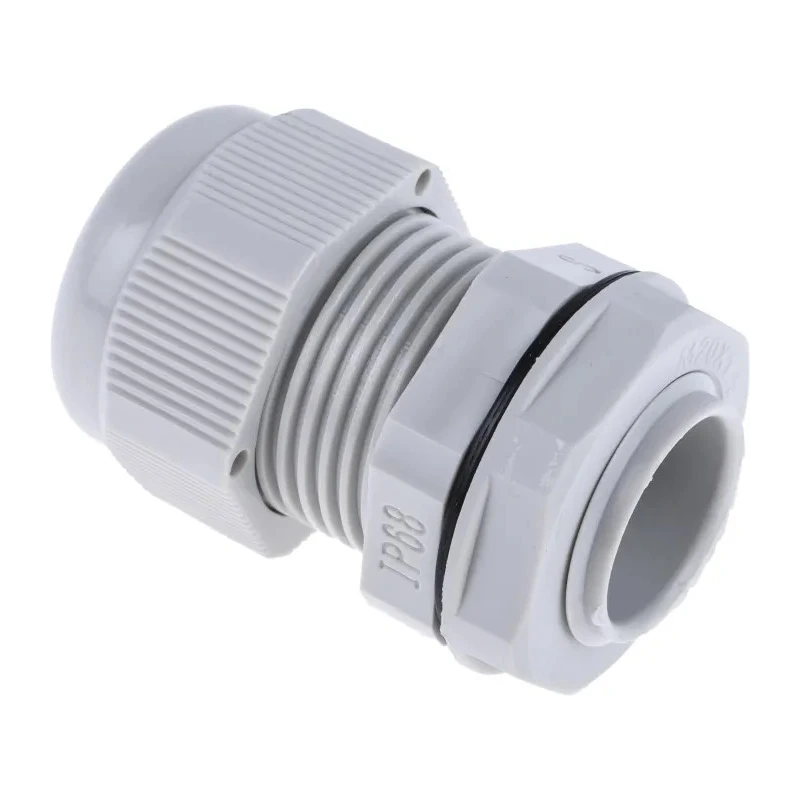 RS PRO Grey Polyamide 66 Cable Gland, M20 Thread, 10 mm Min. Cable Diameter, 14 mm Max. Cable Diameter, IP68, UL 822-9757