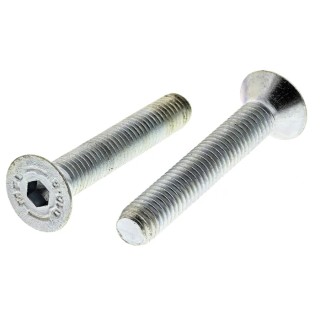 RS PRO Bright Zinc Steel Hex Socket Countersunk Screw M8 Thread x 50mm Length 10.9 Grade 822-9265