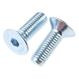 RS PRO Bright Zinc Steel Hex Socket Countersunk Screw M10 Thread Size 30 mm Length 10.9 Grade Steel 822-9274