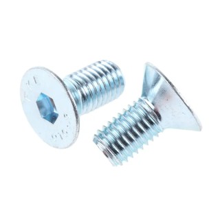 RS PRO Bright Zinc Steel Hex Socket Countersunk Screw, Hex, M12 x 25 mm 822-9284