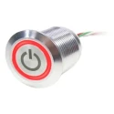 RS PRO Capacitive Switch Momentary NC Illuminated Red Green IP68 Polycarbonate Brass Actuator 5-30V 1.5A 20mm 823-2729