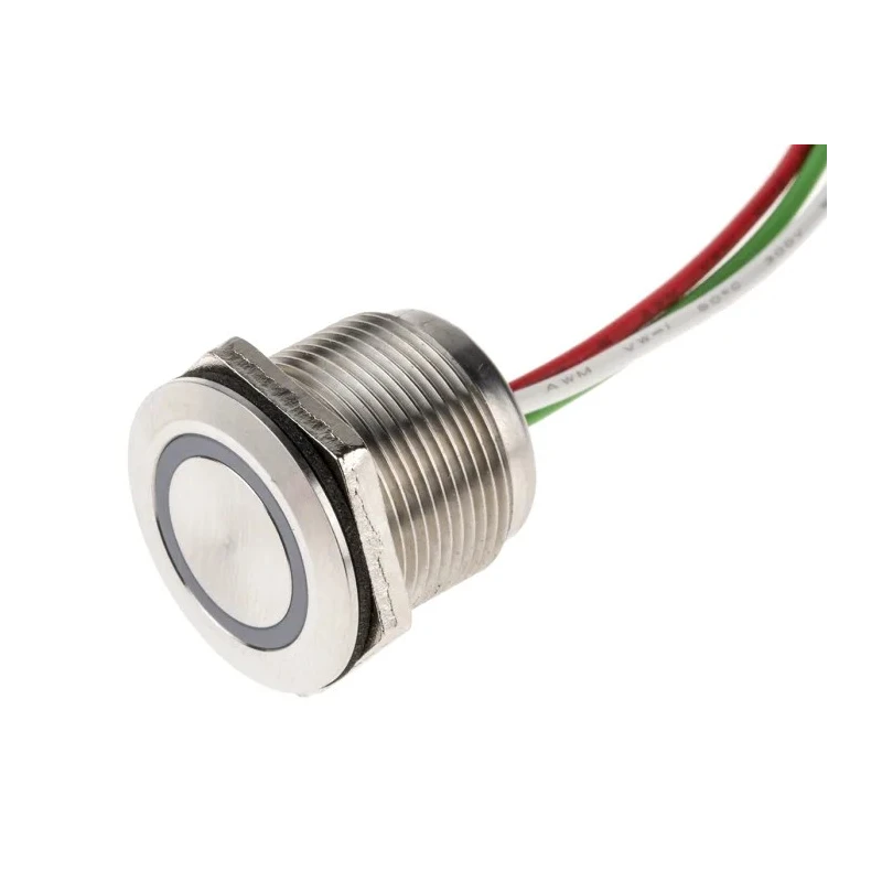 RS PRO Capacitive Switch Latching NC Illuminated Blue IP68 Polycarbonate Brass Contact 30V DC 1.5A 20mm 823-2757