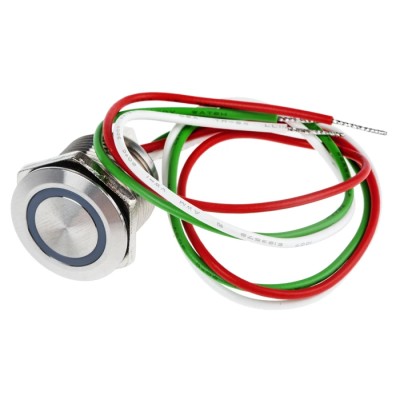 RS PRO Capacitive Switch Momentary NC Illuminated Green IP68 Polycarbonate Brass 823-2763