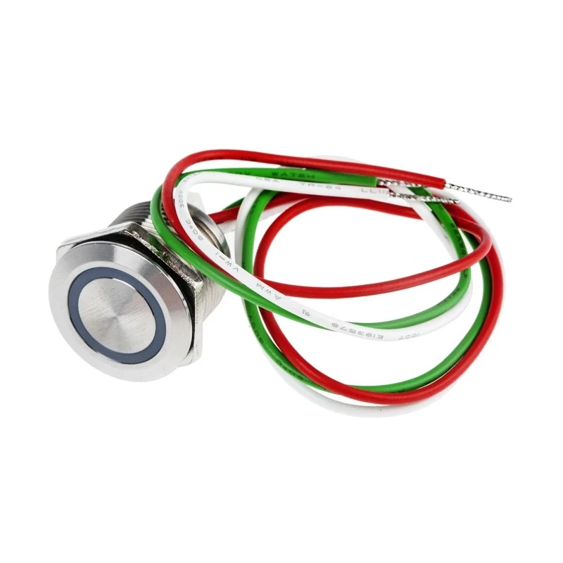 RS PRO Capacitive Switch Momentary NC Illuminated Green IP68 Polycarbonate Brass 823-2763