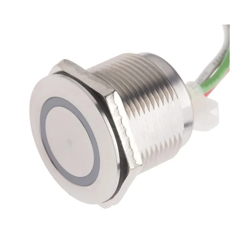 RS PRO Capacitive Switch Latching NO Illuminated Blue 1.5A 5-30V DC IP68 Brass 823-2766