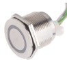 RS PRO Capacitive Switch Latching Normally Open Illuminated Blue IP68 Brass 8232766P