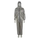 3M Grey Disposable Coverall Low Lint Anti-Static Laminate Material Unisex Hooded Size M 92 to 100 cm Chest 1.76m Length 4570M