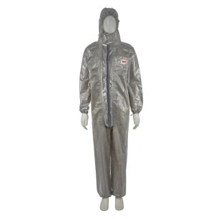 3M Grey Disposable Coverall Low Lint Anti-Static Laminate Material Unisex Hooded Size M 92 to 100 cm Chest 1.76m Length 4570M