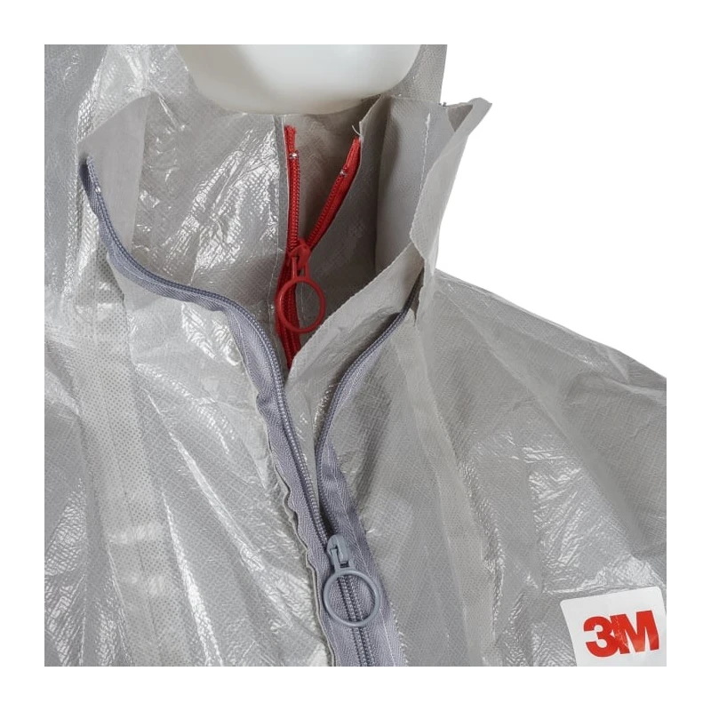 3M Grey Disposable Coverall Low Lint Anti-Static Laminate Material Unisex Hooded Size M 92 to 100 cm Chest 1.76m Length 4570M