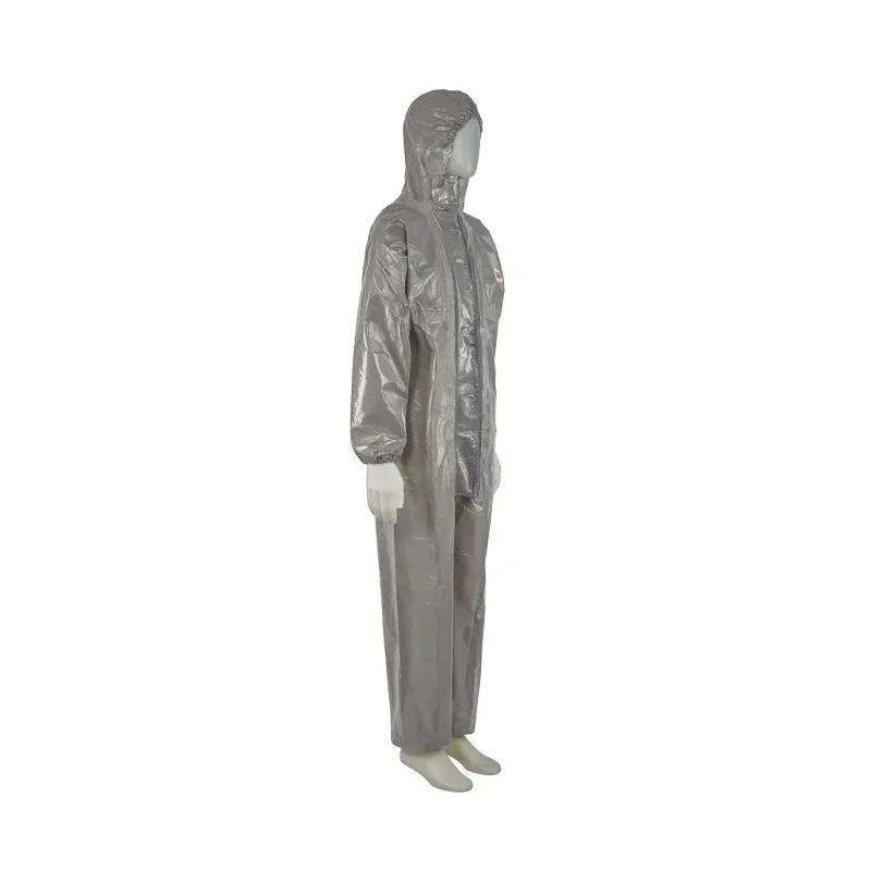 3M Grey Disposable Coverall Low Lint Anti-Static Laminate Material Unisex Hooded Size M 92 to 100 cm Chest 1.76m Length 4570M