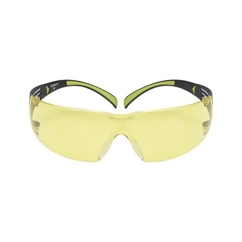 3M SecureFit 400 Safety Glasses with Amber Polycarbonate Lens, UV Protection, Impact Resistant, Stainless Steel SF403AF-EU