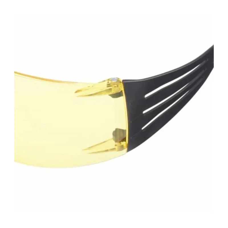 3M SecureFit 400 Safety Glasses with Amber Polycarbonate Lens, UV Protection, Impact Resistant, Stainless Steel SF403AF-EU