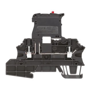 Weidmüller W Series 1-Level Fused DIN Rail Terminal Black, 2.5mm², Screw Termination, 250V, 6.3A 1162960000