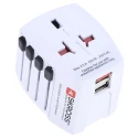 SKROSS World Mains Travel Adapter with Dual USB Charging Ports, 2.5A Current, 250V Voltage 824-6071