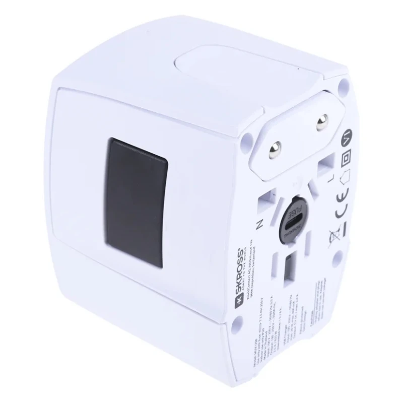 SKROSS World Mains Travel Adapter with Dual USB Charging Ports, 2.5A Current, 250V Voltage 824-6071