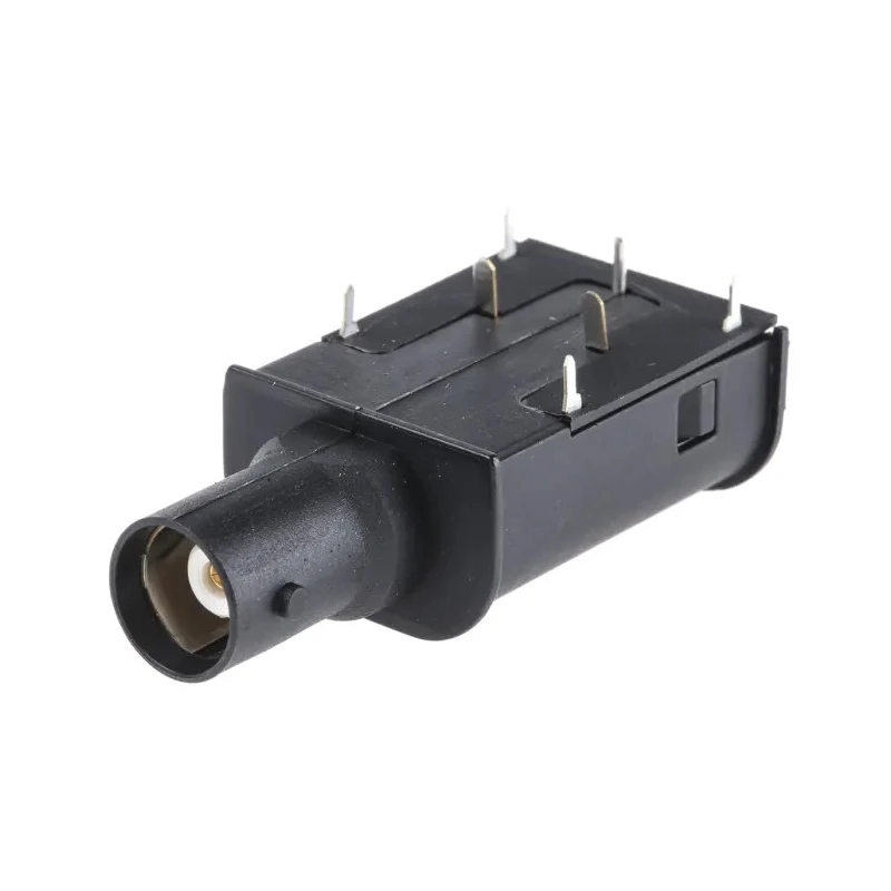 Staubli XBWB-P Series Coaxial Connector PCB Female BNC Right Angle Body Through Hole 67.9569-21
