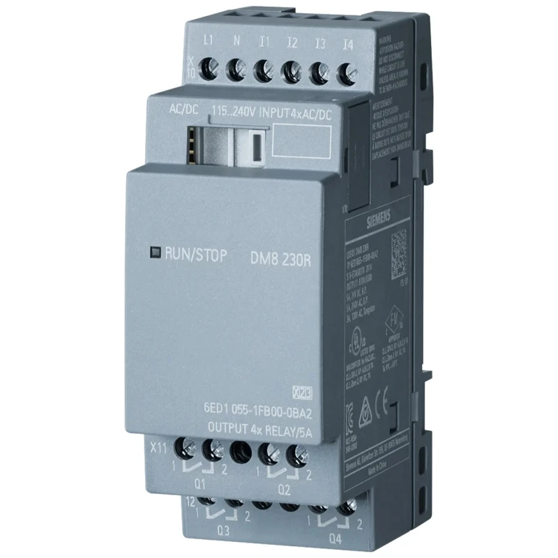 Siemens LOGO! Series I/O Module, 4-Input Digital Input, 4 Outputs Relay Output 6ED1055-1FB00-0BA2