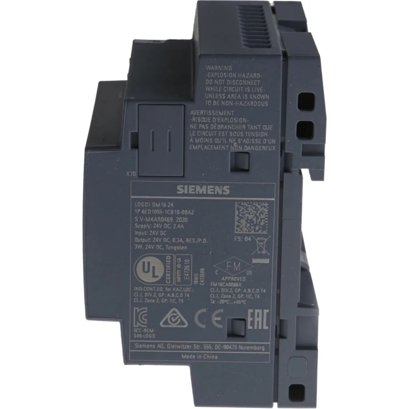 Siemens LOGO! Series I/O Module, 8-Input Digital Inputs, 8 Digital Outputs, 24V DC Supply 6ED1055-1CB10-0BA2