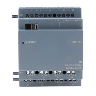 Siemens LOGO! Series I/O Module, 8-Input Digital Input, 8 Relay Outputs, 115/230V AC/DC, 5A Output Current 6ED1055-1FB10-0BA2