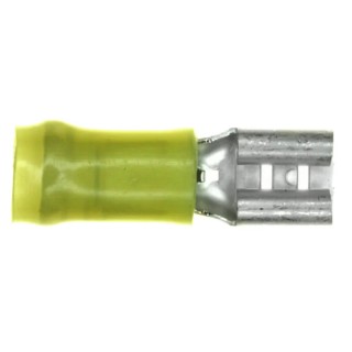 TE Connectivity PIDG FASTON .250 Yellow Insulated Female Spade Connector Crimp 12 AWG to 10 AWG 61198-2