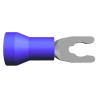 TE Connectivity Insulated Fork Terminal, 16 AWG to 14 AWG, M3.5 (6) Stud Size Vinyl Blue 52955-1