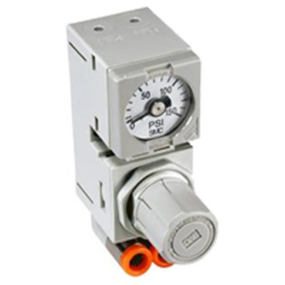 SMC Pneumatic Regulator ARM Series Compact Manifold Regulator, 0.05 MPa Minimum Operating Pressure, 60°C ARM10F2-70GPC-3Z